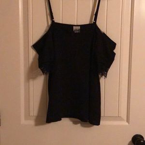 Paper Crane Off the shoulder top with lace detail.